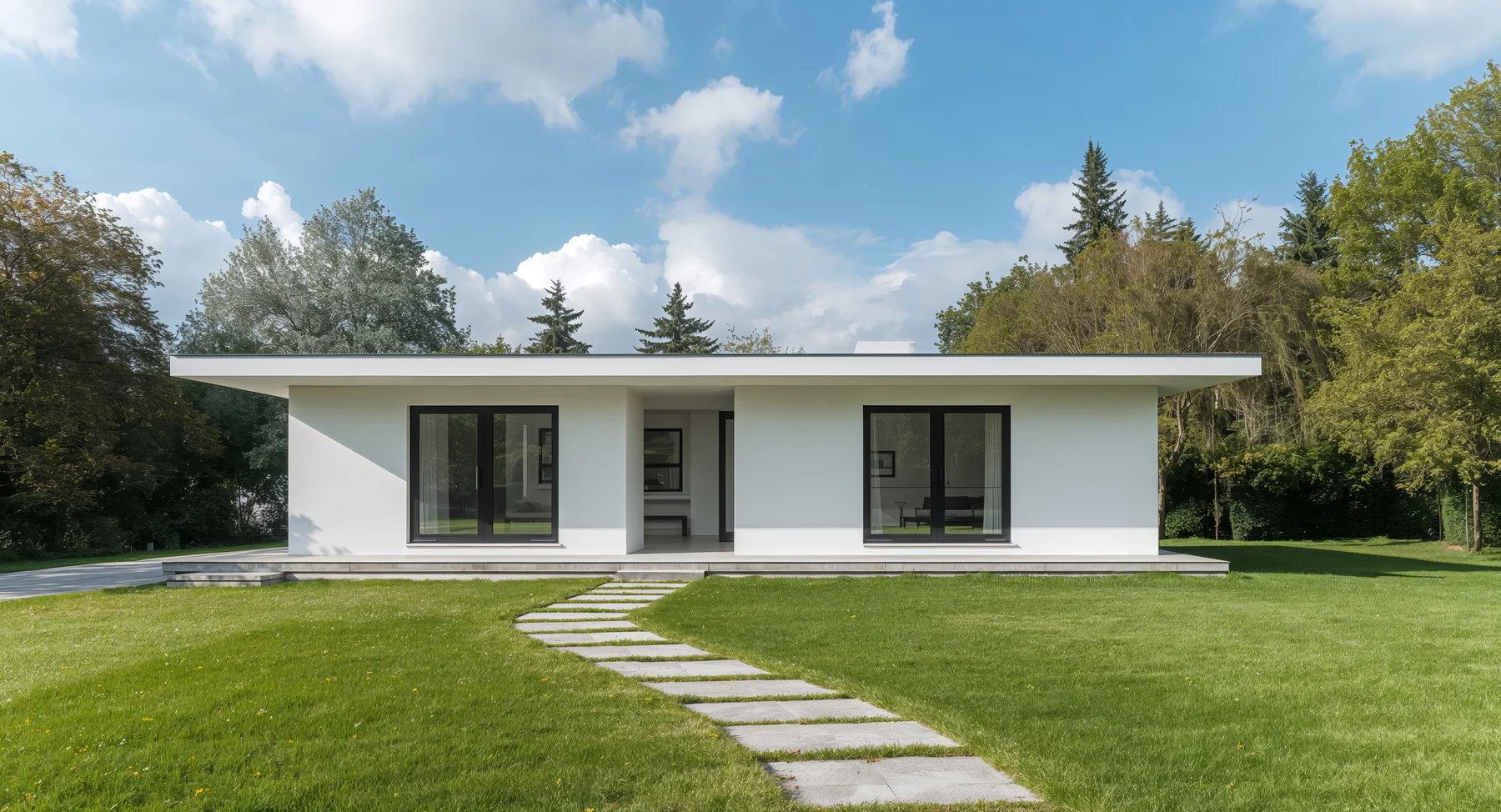Modern home in a wooded setting representing Shelby, Alabama