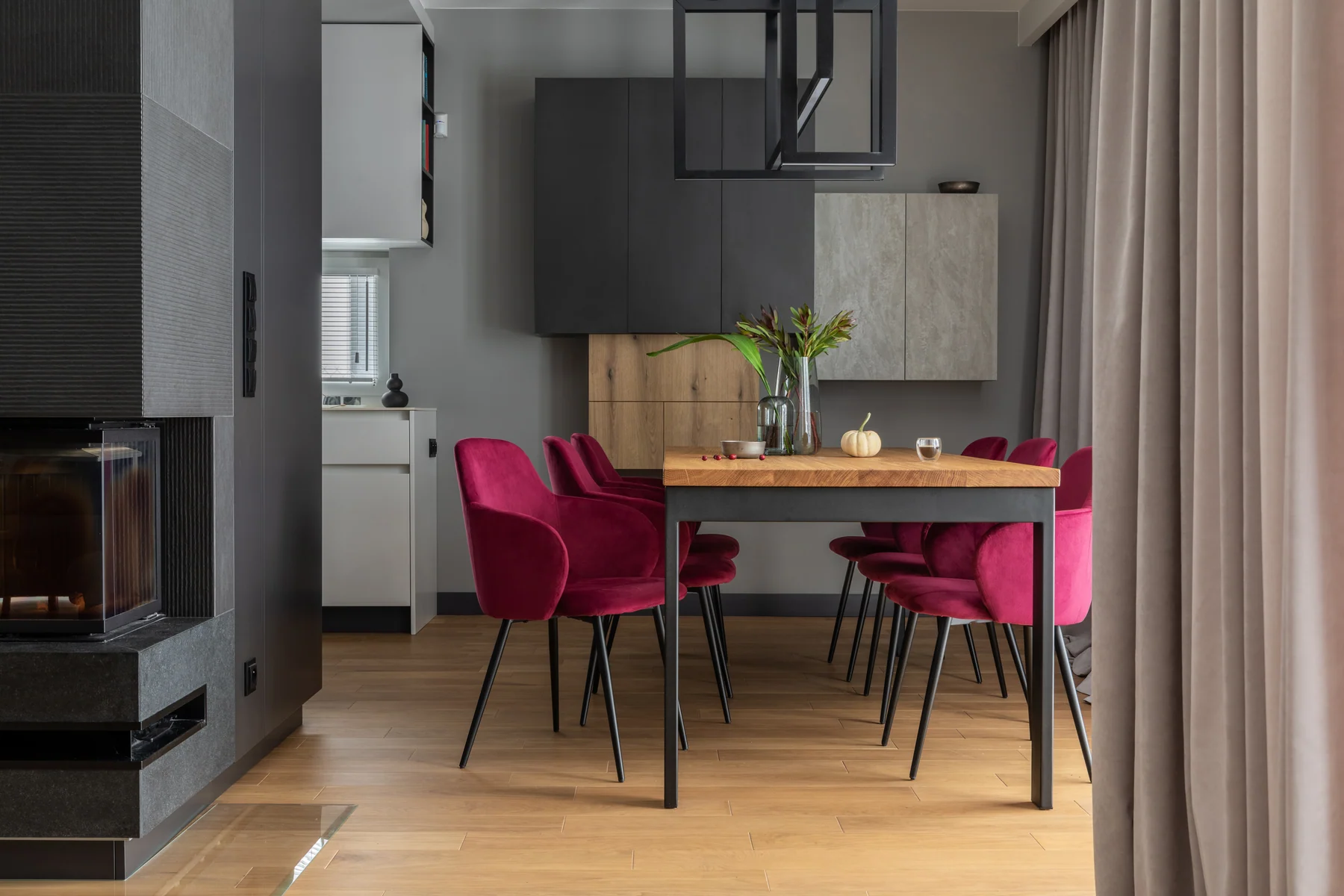Elegant dining room prepared for a polished client experience